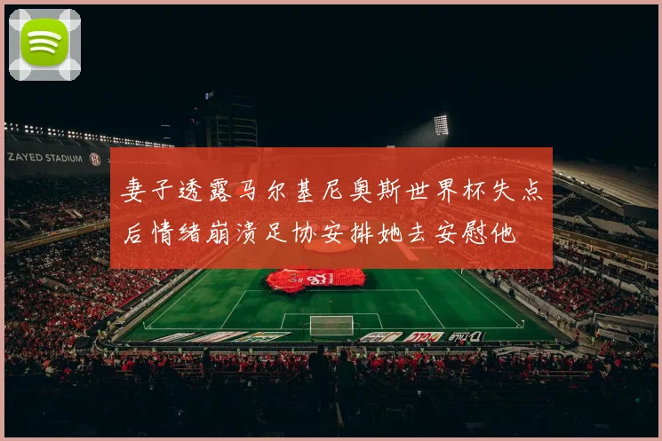 妻子透露马尔基尼奥斯世界杯失点后情绪崩溃足协安排她去安慰他